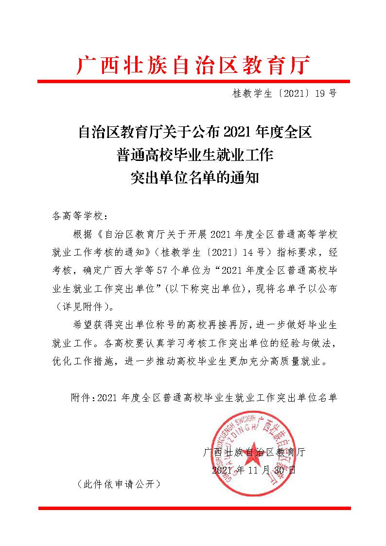 喜报！我校荣获2025年度全区普通高等学校就业创业工作突出单位荣誉称号